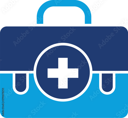 Medical Kit Flat Blue Icon Style