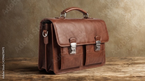 Professional Leather Business Briefcase in a Business Setting