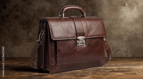 Leather Briefcase Representing Professional Work and Commerce