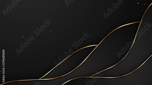 Minimalist Black Gold Wave Star Particles Awards Trailer Titles Cinematic Openers Intro Luxury Background Loop