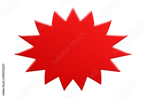Vibrant red starburst shape isolated on transparent background for marketing sales and discount promotion