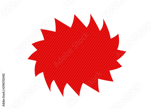 Red starburst shape with twisted texture isolated on transparent background for marketing sales promotion