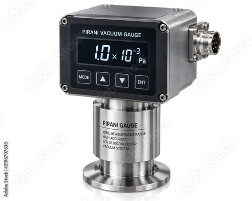 Pirani Vacuum Gauge Isolated on White Background
