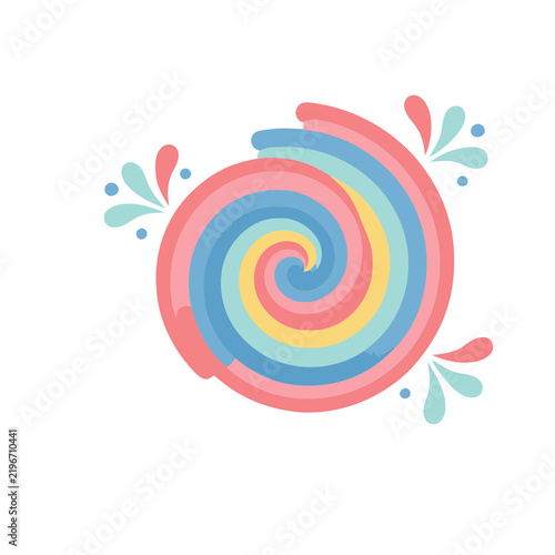 Swirl lollipop with colorful splashes