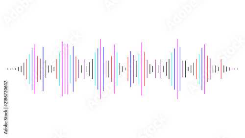 Fotografía Colorful audio waveform signal icon on transparent background for music
