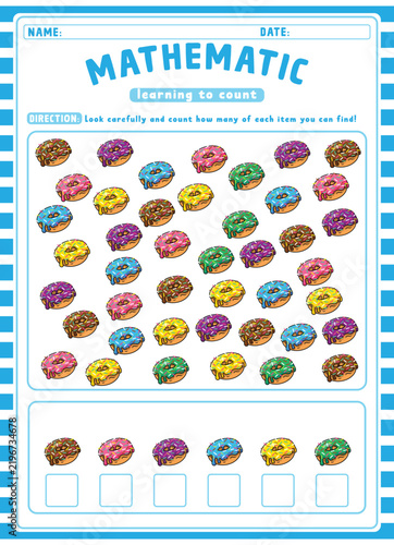 Worksheet Kid Counting Melted Donut