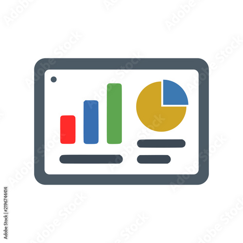 Digital Tablet Displaying Interactive Business Graphs