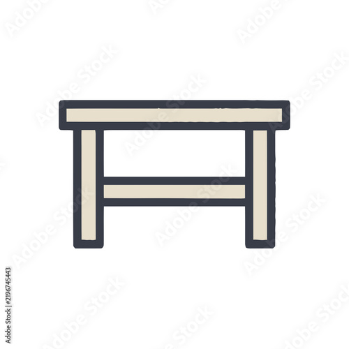 Simple wooden table icon