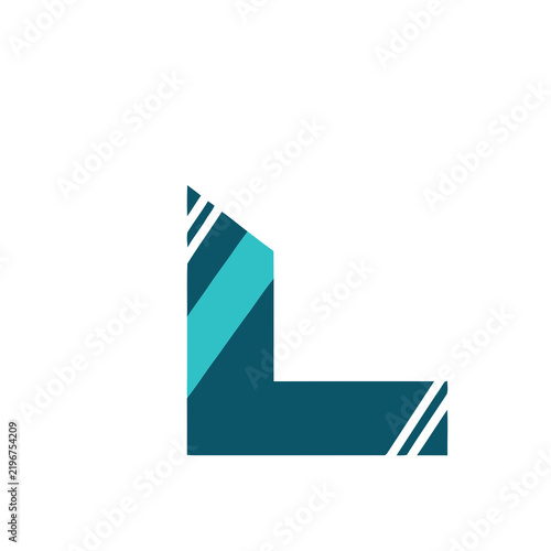 Naklejka Letter L logo with stripes