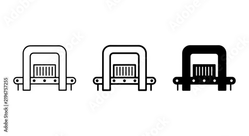 Conveyor Belt Icons, Industrial Transport System Graphics, Logistics Machine Vector Set