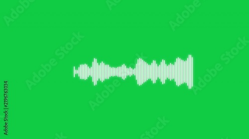 Pulsating White Audio Wave Equalizer and Digital Voice Spectrum Animation on Green Screen