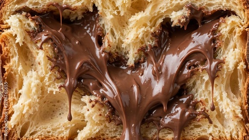 Cross-section of a truffle-filled panettone
