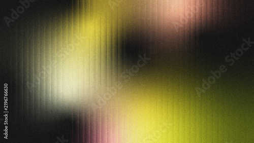 Fotografie Textured grainy abstract background with vertical light grooves, smooth gradient blending black, bright yellow, olive green, and subtle pink