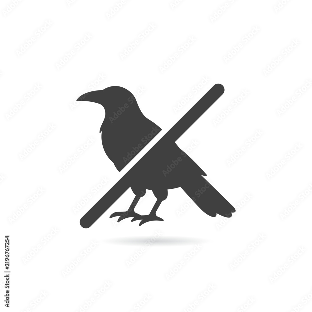Obraz premium Vector Isolated No Crow or Raven Icon