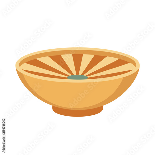 Orange bowl with sunburst pattern