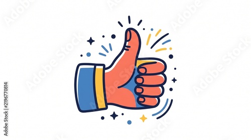 Bright thumbs up hand giving positive feedback