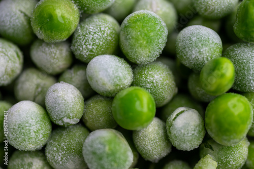 Close up of Frozen Green Peas