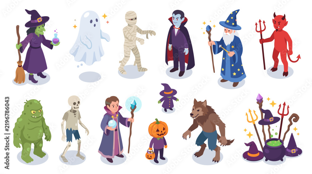 Fototapeta premium Halloween Characters Collection.