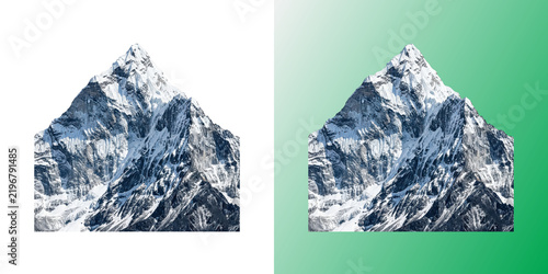 Bild auf Leinwand Snow-capped mountain peak towering high above the landscape