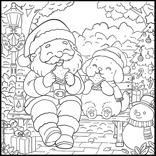 hand drawn vector illustration set of christmas elements, Kawaii coloring page for cute, Christmas doodle, Coloring book and merry Christmas 2027