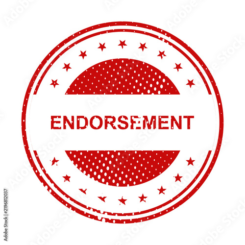 фотографія Red endorsement stamp with glitter border illustration