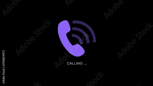 Incoming Call Phone Ringing Animation. Alpha Transparent Background. 4K Resolution