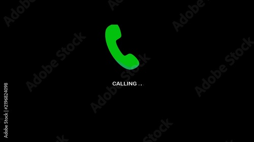 Incoming Call Phone Ringing Animation. Alpha Transparent Background. 4K Resolution