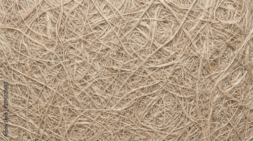 Natural fiber texture background, organic straw or wood wool acoustic panel surface detail.