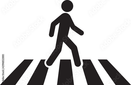 Person walking on a crosswalk icon Vector, illustration