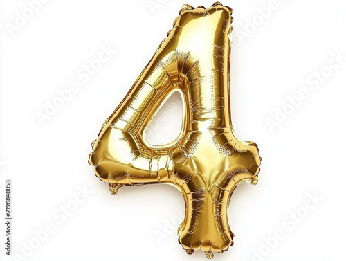 Decorative number four foil balloon for parties