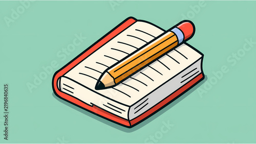 Book and pencil icon online learning, school study, e-learning, education concept