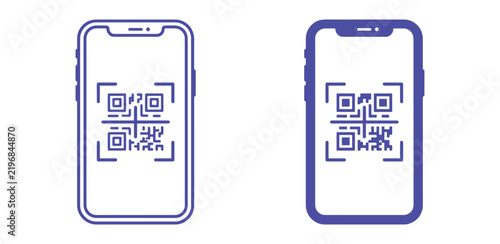 Deep purple smartphone showing a qr code scanning interface for mobile applications and digital data verification and access systems usage