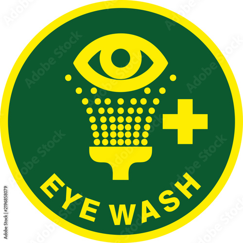 Floor Sign Eye Wash Station - Keep Area Clear