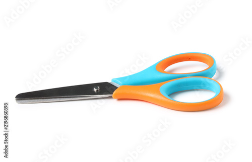 Foto Creativity and education, colorful safety scissors for children with blunt tips