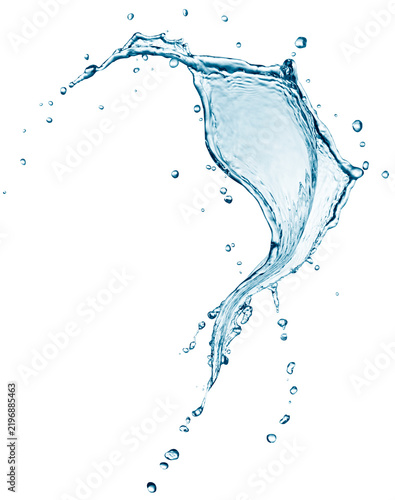 Flowing water splash isolated