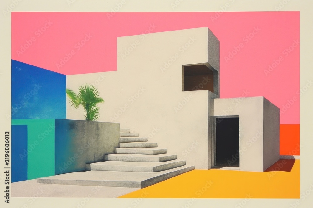 Fototapeta premium Architecture staircase building house.