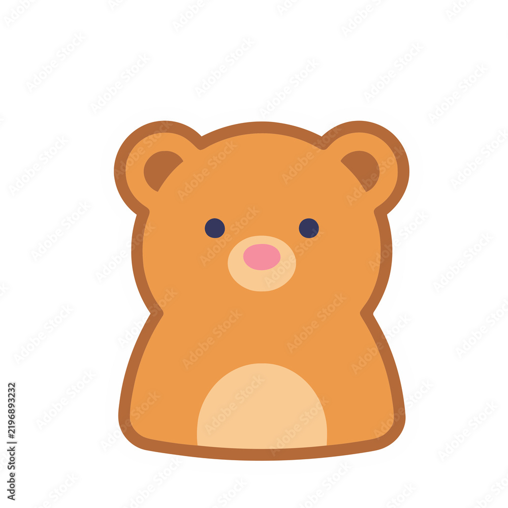 Fototapeta premium Cute cartoon teddy bear sticker