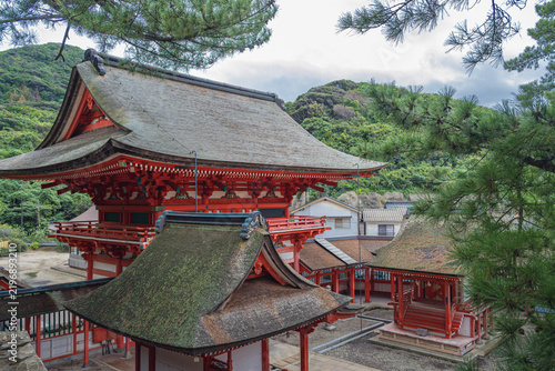 Obraz w ramie 島根 日御碕神社 楼門と門客人社