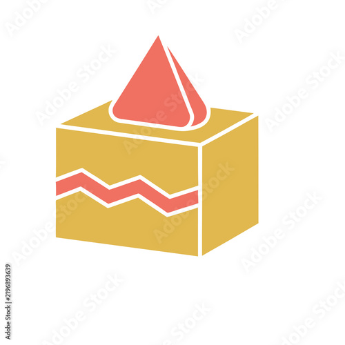 Tissue box with zigzag pattern