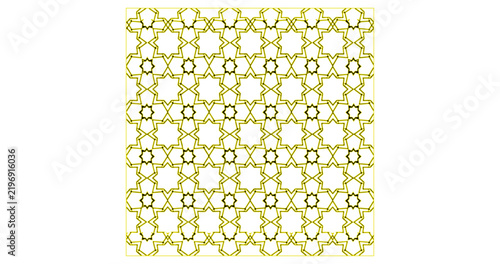 Golden Islamic Geometric Seamless Pattern Background Arabesque