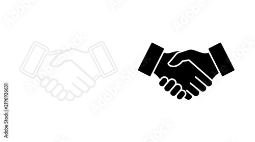 Handshake icon with two hands