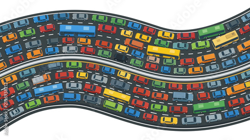 Busy Highway Traffic Jam