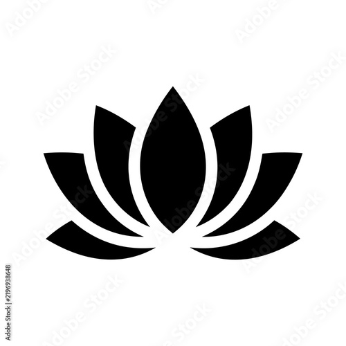 Beautiful lotus flower silhouette vector icon