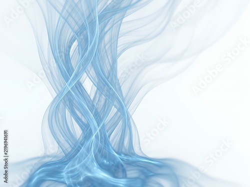 Blue ink in water, abstract fluid art, swirling cyan dye