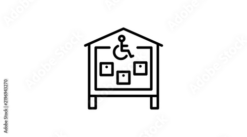 Accessible Information Board Icon Isolated on Transparent Background
