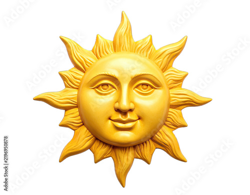 a high quality stock photograph of a sun symbol isolated on a white background