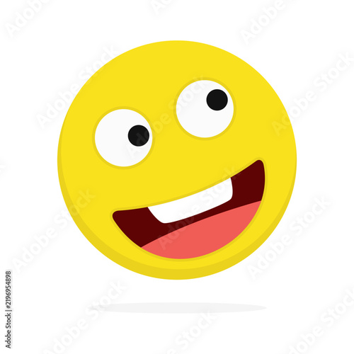 A funny and joyful yellow laughing emoji.