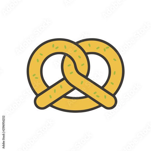 Pretzel icon with green sprinkles