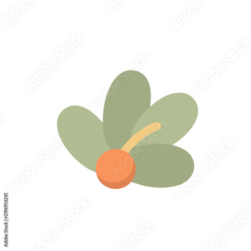 Stylized illustration of a berry with leaves