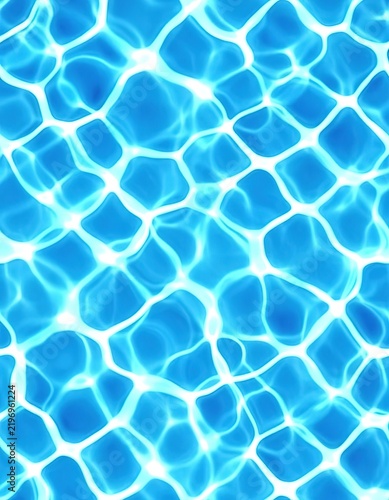 Clear blue transparent water texture. Swimming pool background.
